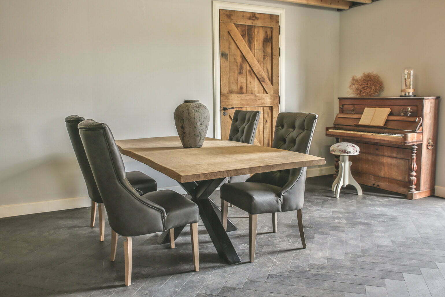 Onbehandeld 3DZ-poot boomstammen tafel Onbehandeld 3DZ-poot boomstammen tafel