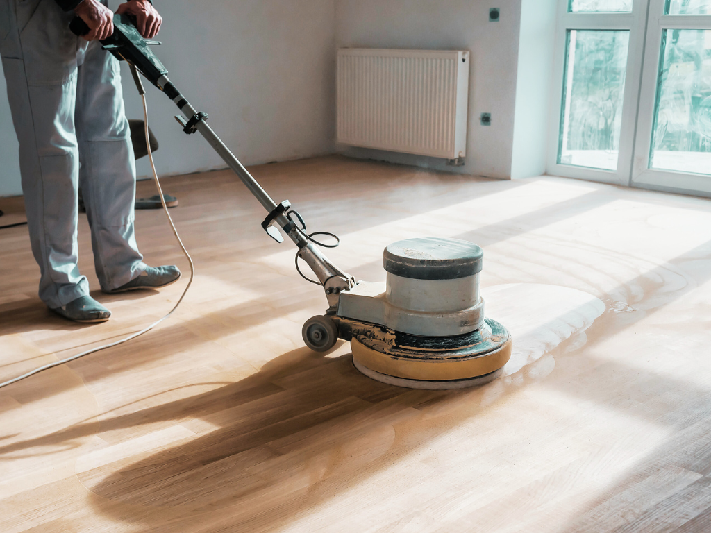 Olie boenen met boenmachine Olie boenen met boenmachine