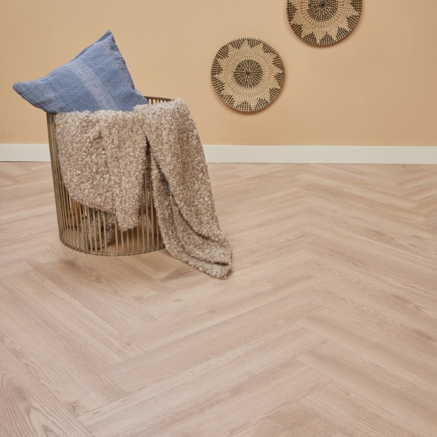 Tijdloos Licht Eiken PVC Visgraatvloer Sfeerfoto