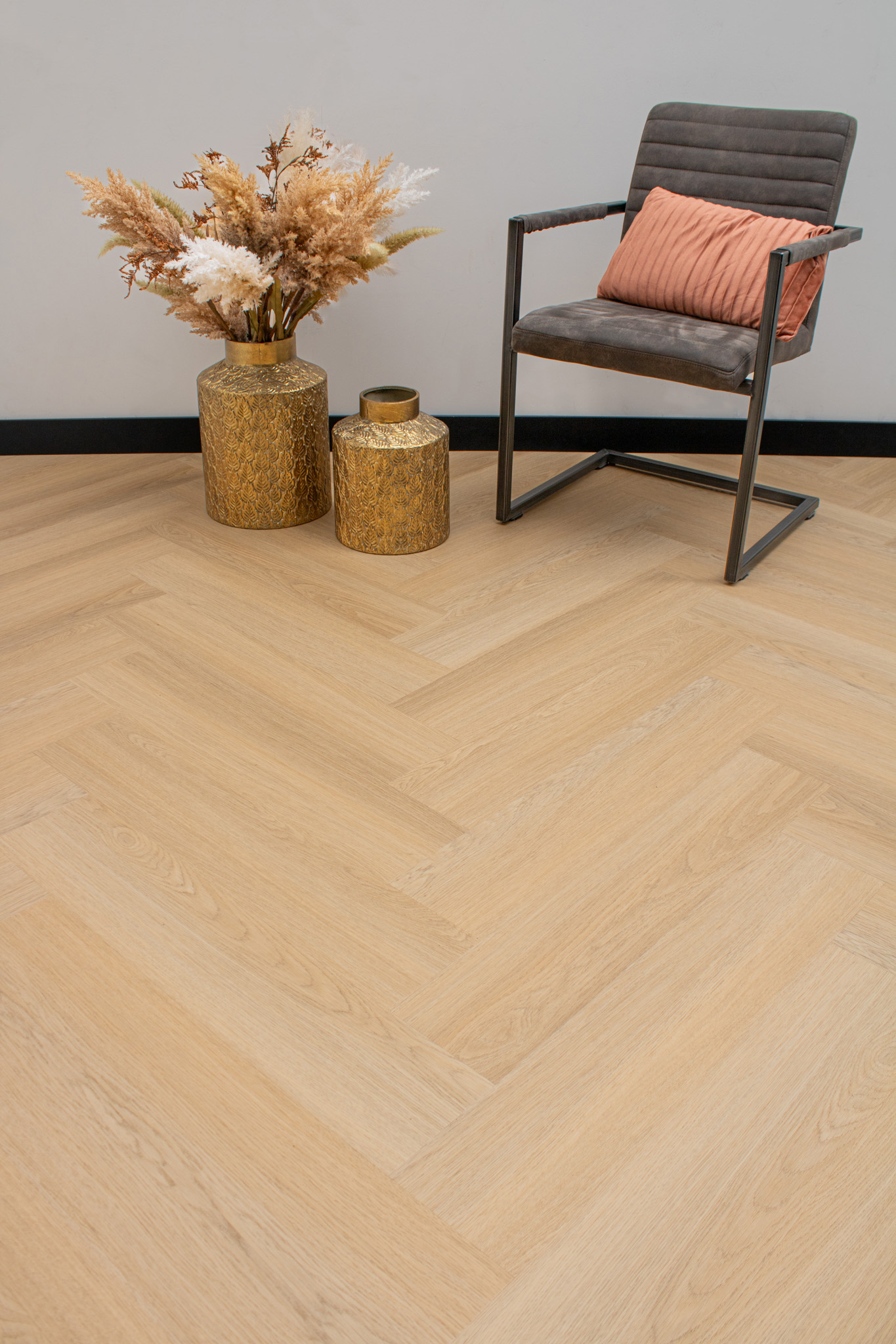 Goudbruin visgraat plak-PVC Goudbruin visgraat plak-PVC