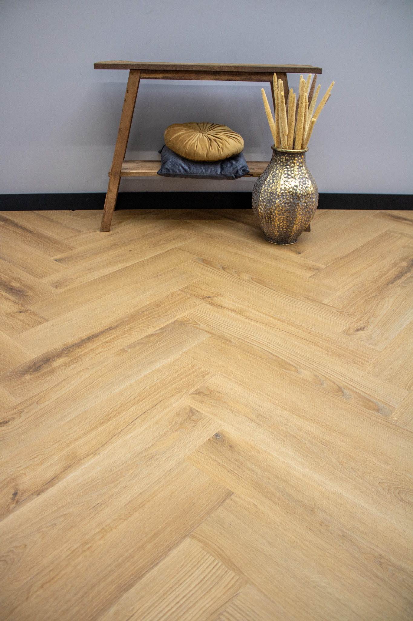 Warm bruin eiken visgraat plak-PVC Warm bruin eiken visgraat plak-PVC