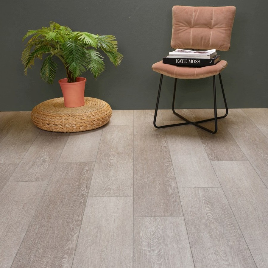 Zacht grijs eiken plak-PVC Zacht grijs eiken plak-PVC