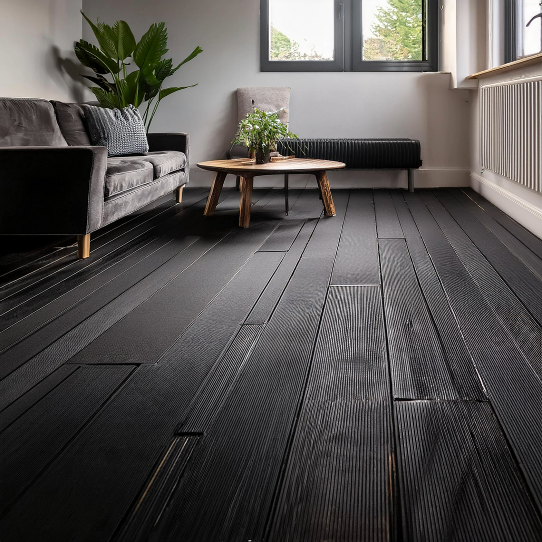 Eiken houten vloer donker zwart Eiken houten vloer donker zwart